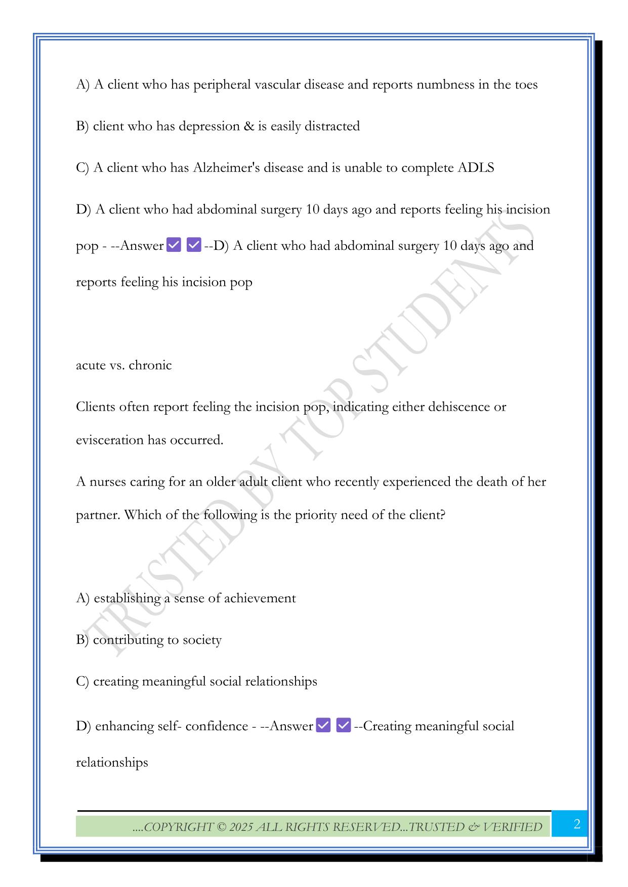 ATI Priority Setting Frameworks - Beginning Test 2025 Questions and Answers