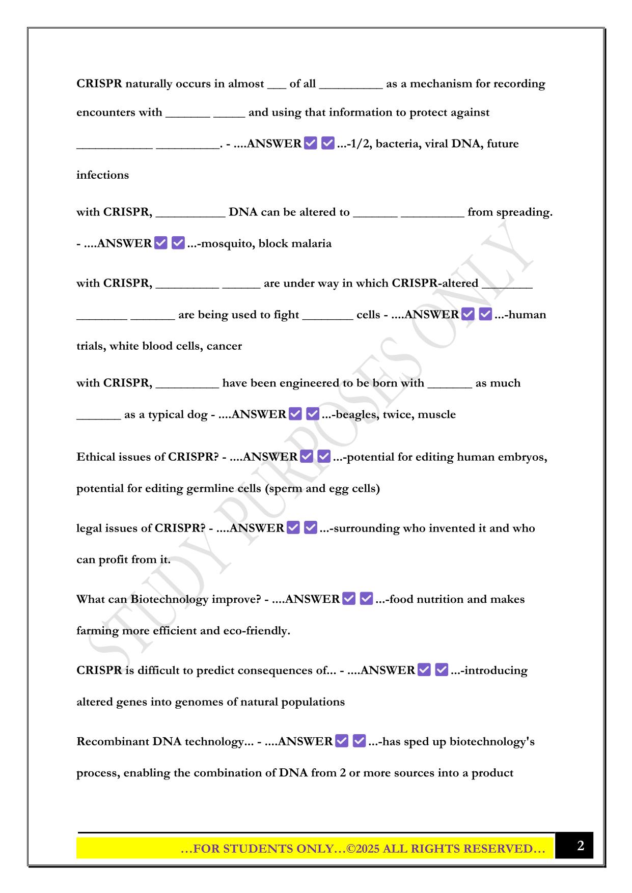 Bio 100 Chapter 7 (exam 2) 2025 Questions and Answers