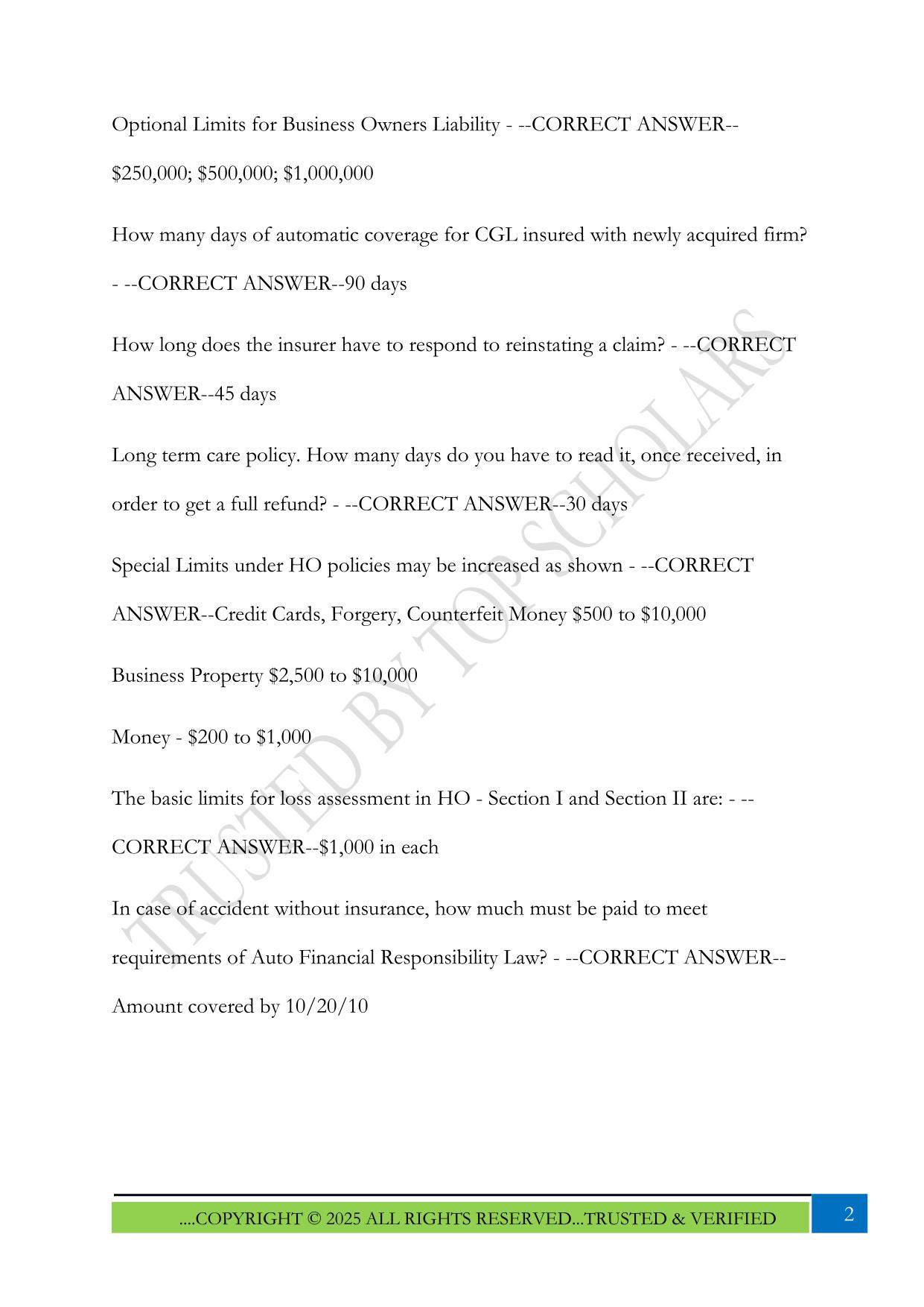 Florida 2-20 Exam 2025 Questions and Answers