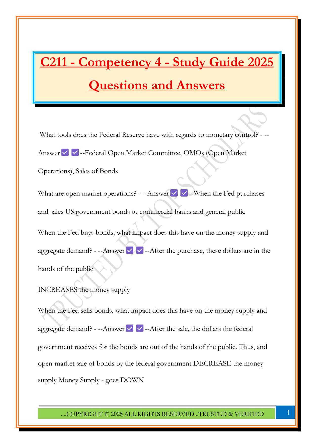 C211 - Competency 4 - Study Guide 2025 Questions and Answers