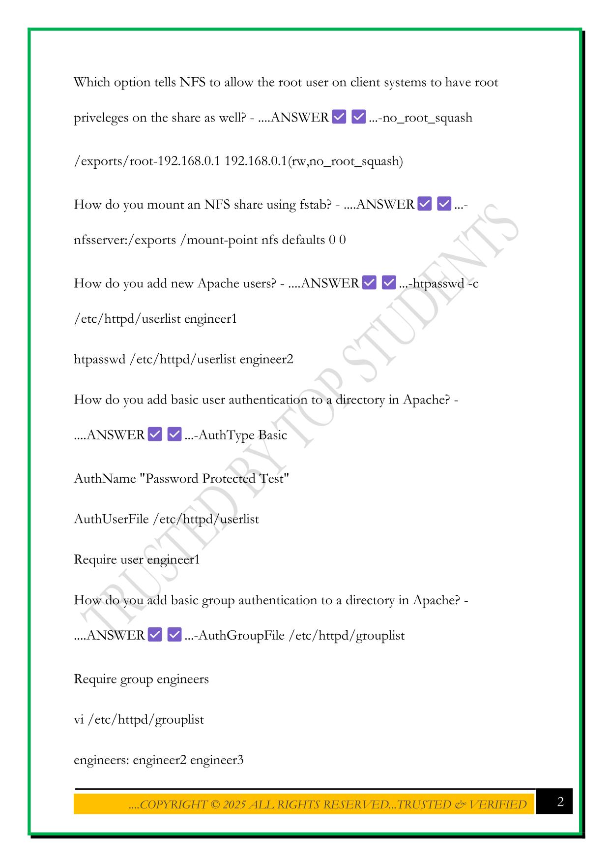 RHCE EXAM 2025 QUESTIONS AND ANSWERS