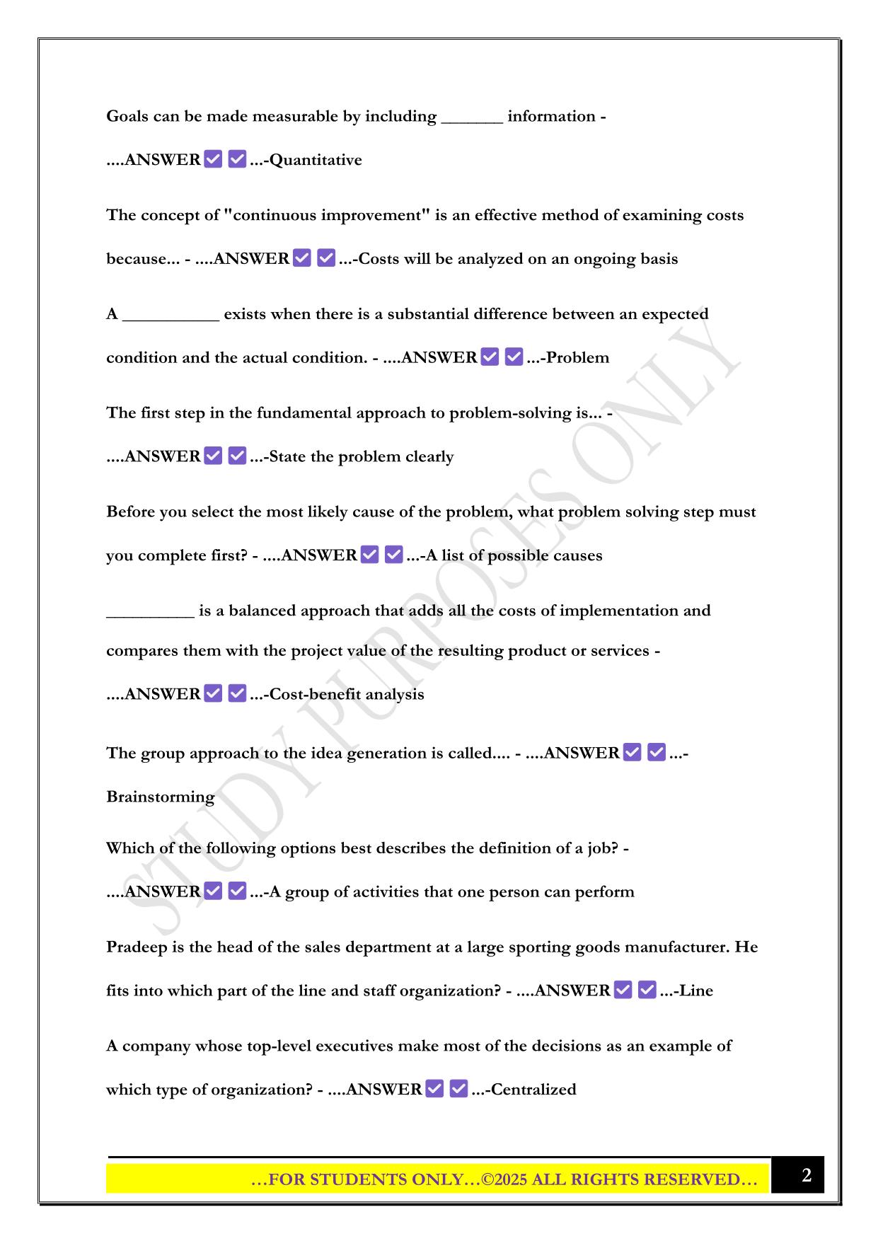 SAM 3050 final Exam 2025 Questions and Answers