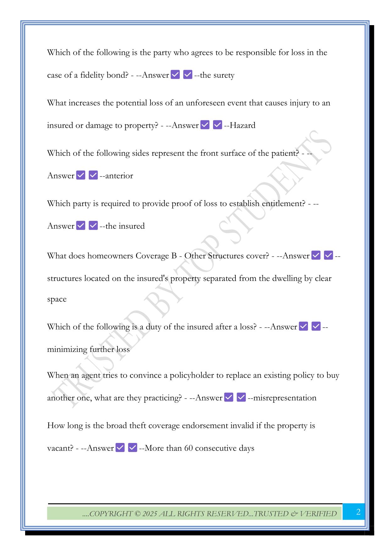 NY Independent General Adjuster Practice Exam 2025 Questions and Answers