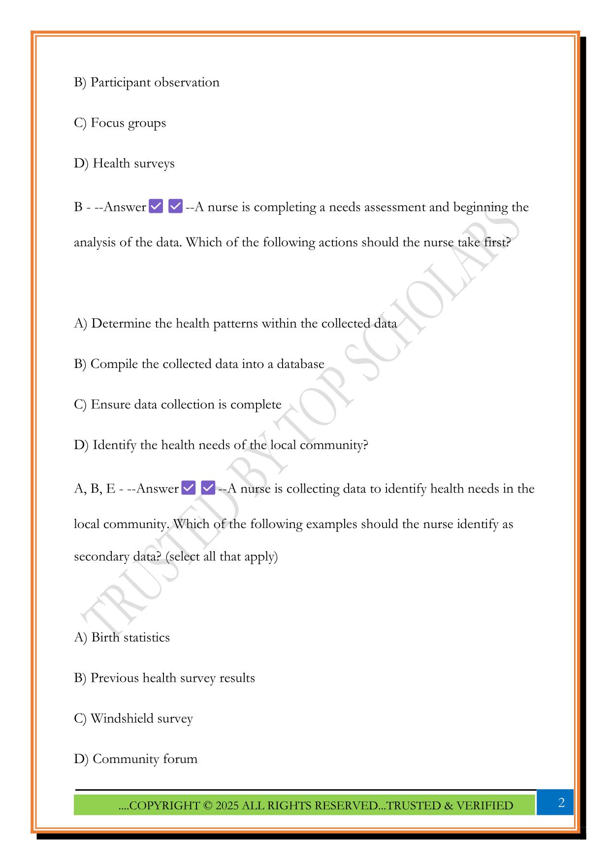 Community NCLEX Questions 2025 with Answers