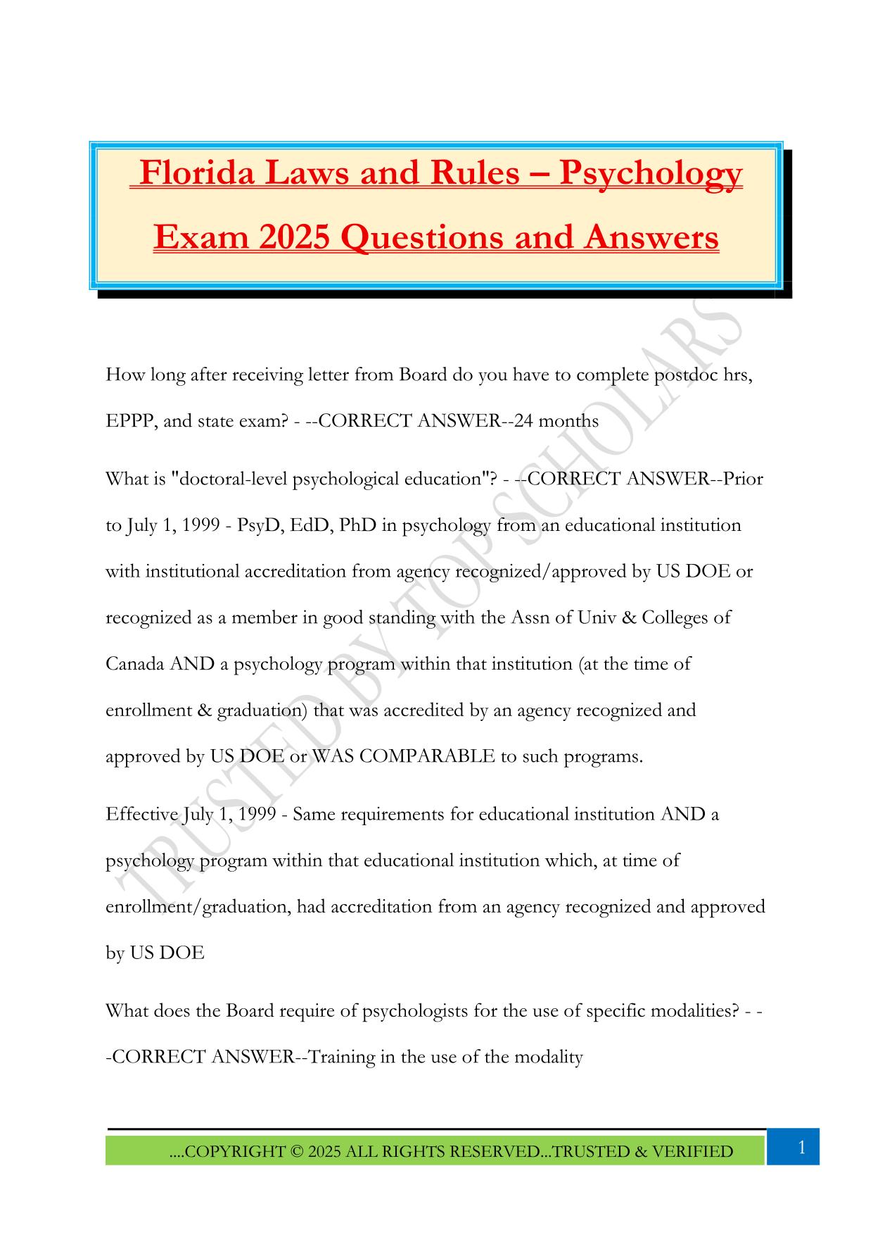 Florida Laws and Rules Fall 2025 Bundled Exams Questions and Answers |100% Pass Updated & Verified