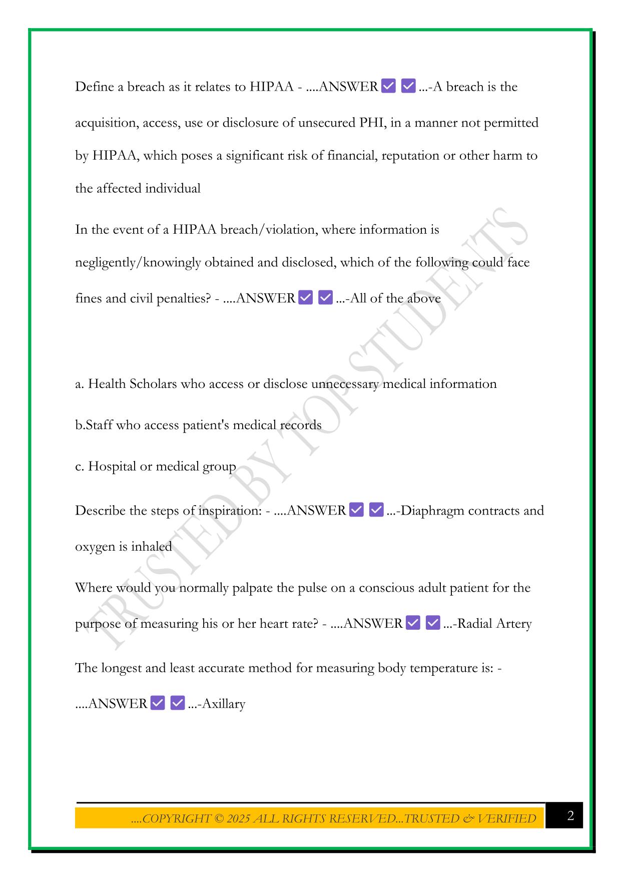 COPE HEALTH SCHOLARS - WRITTEN EXAM 2025 QUESTIONS AND ANSWERS