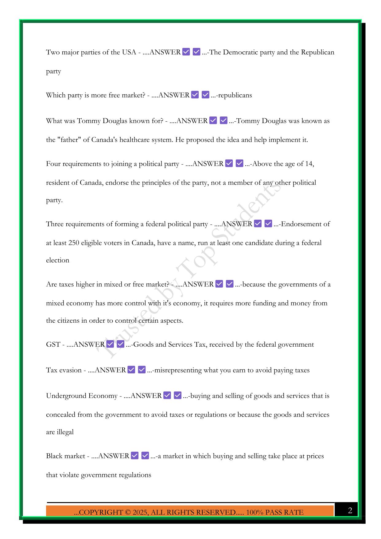 SOCIAL STUDIES GRADE 9 PAT REVIEW 2025 QUESTIONS AND ANSWERS