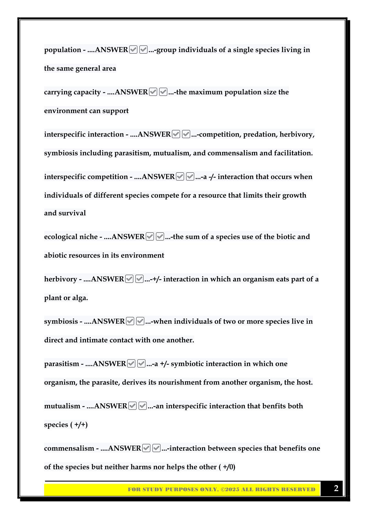BIO 100 QUIZ 1 2025 QUESTIONS AND ANSWERS
