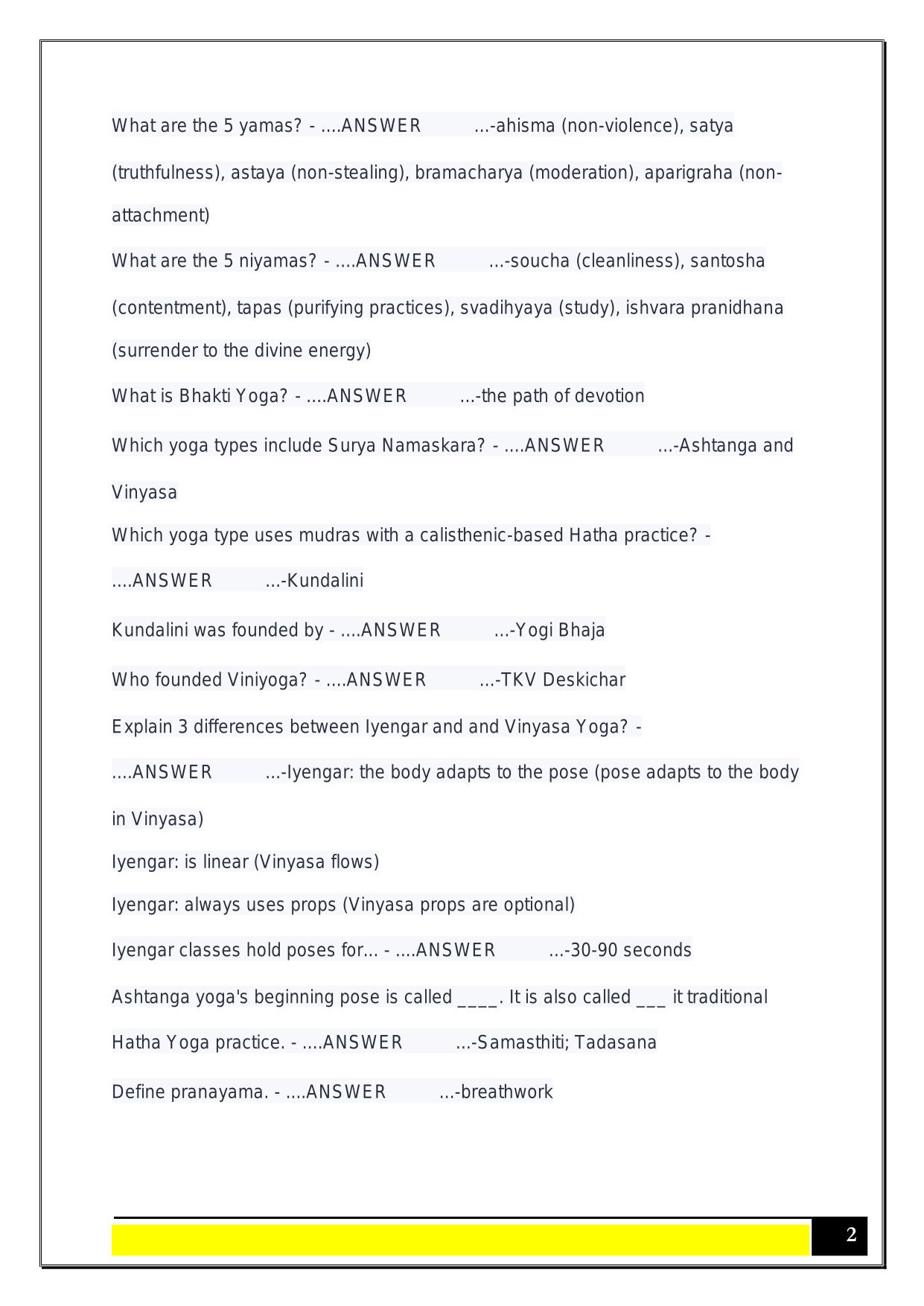 200 RYT FINAL EXAM 2025 QUESTIONS AND ANSWERS