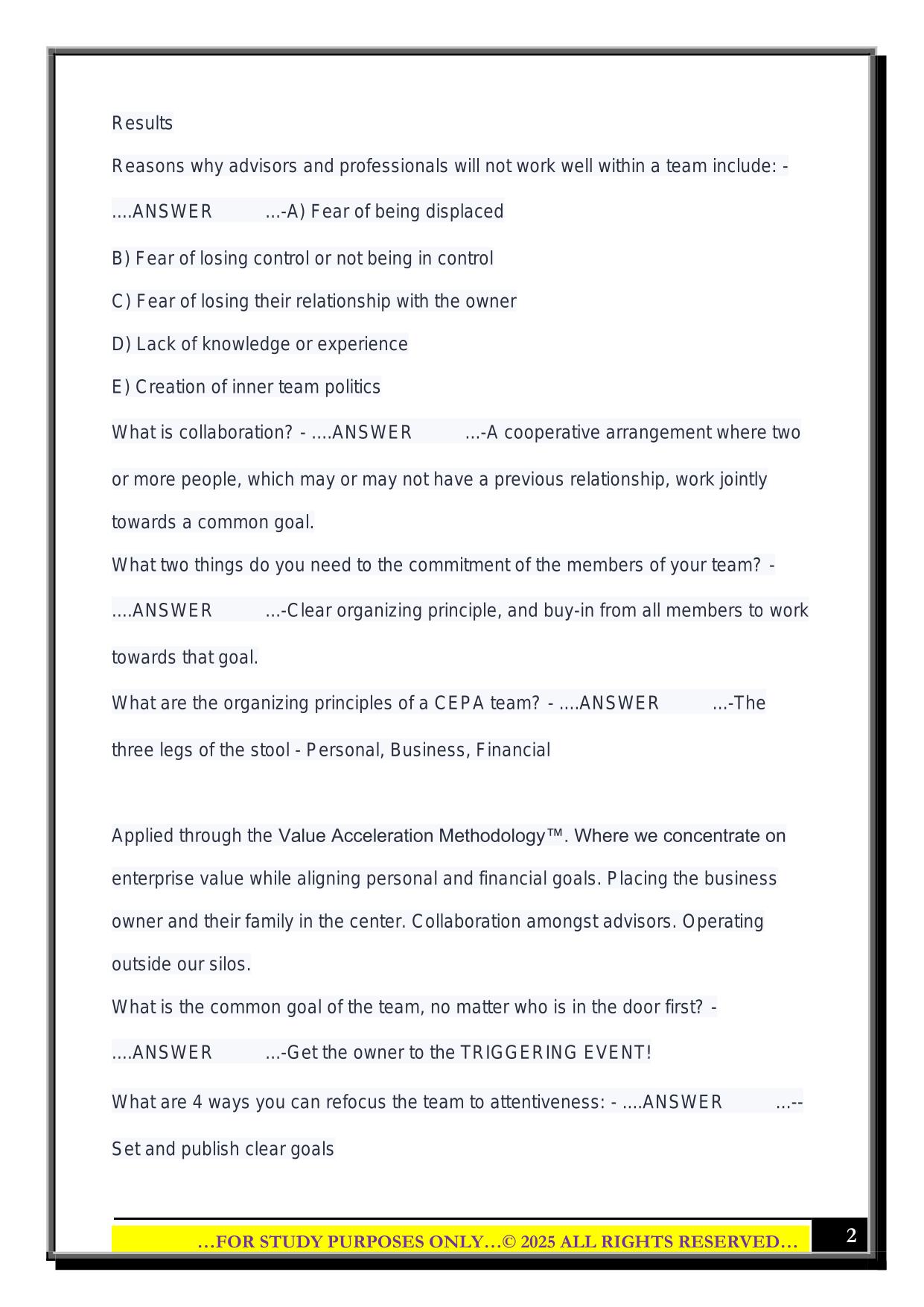 CEPA Term Flashcards - Session 5 Exam 2025 Questions and Answers