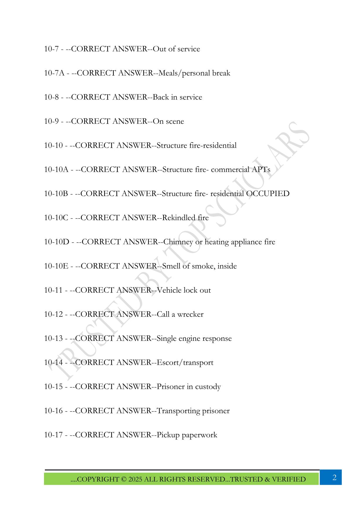 Suffolk VA Police Ten Codes Exam 2025 Questions and Answers