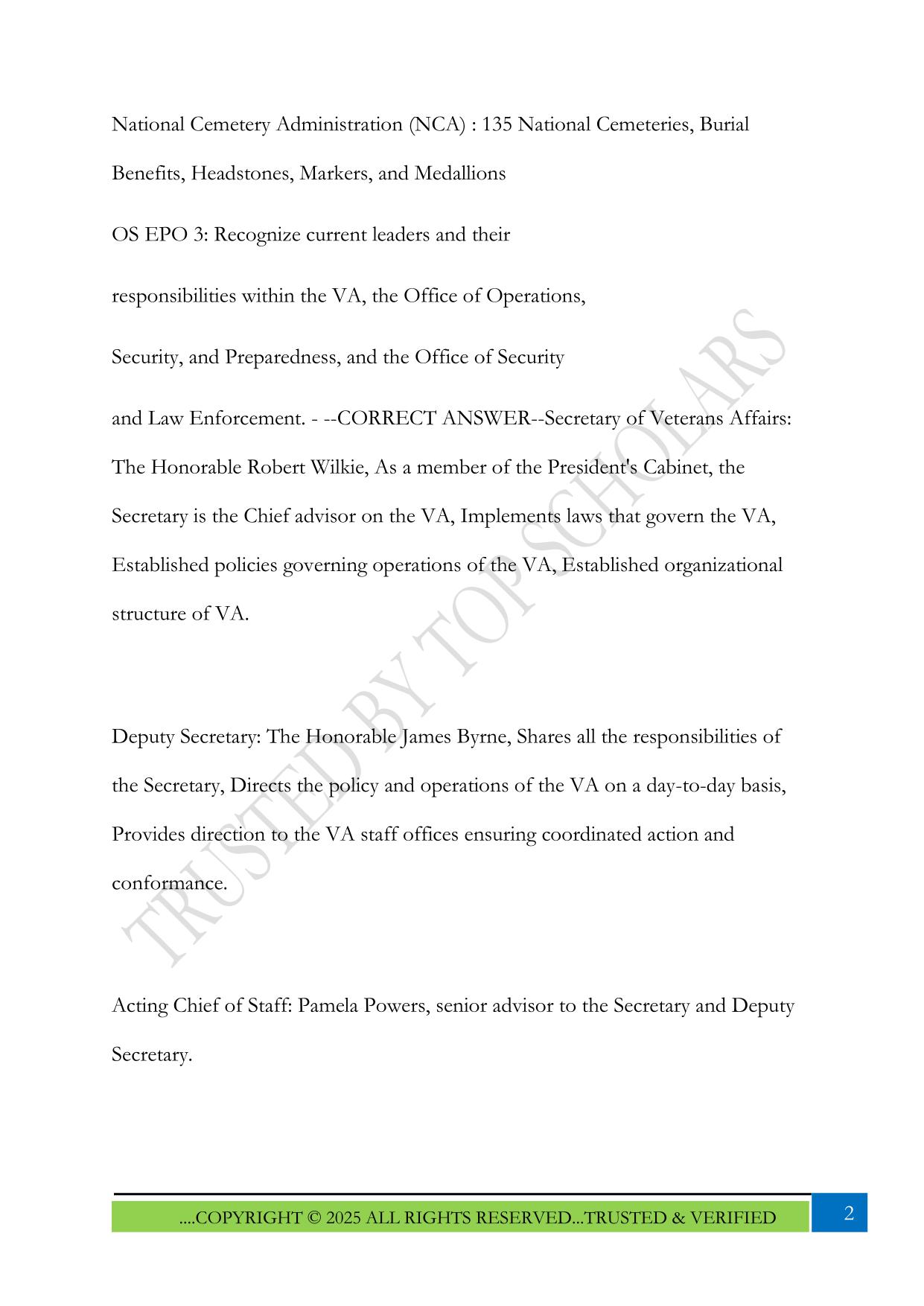 VA Post week 1 Exam 2025 Questions and Answers