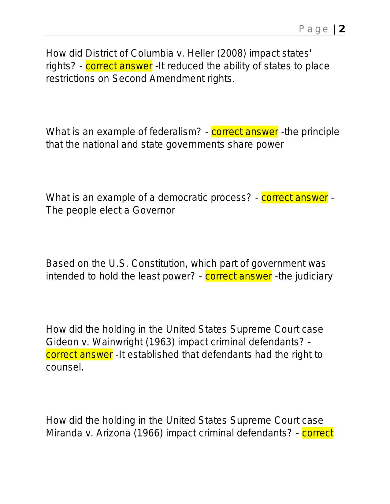 FLORIDA CIVIC LITERACY (FCLE) EXAM 2025 BRAND NEW ACTUAL EXAM WITH ANSWERS.