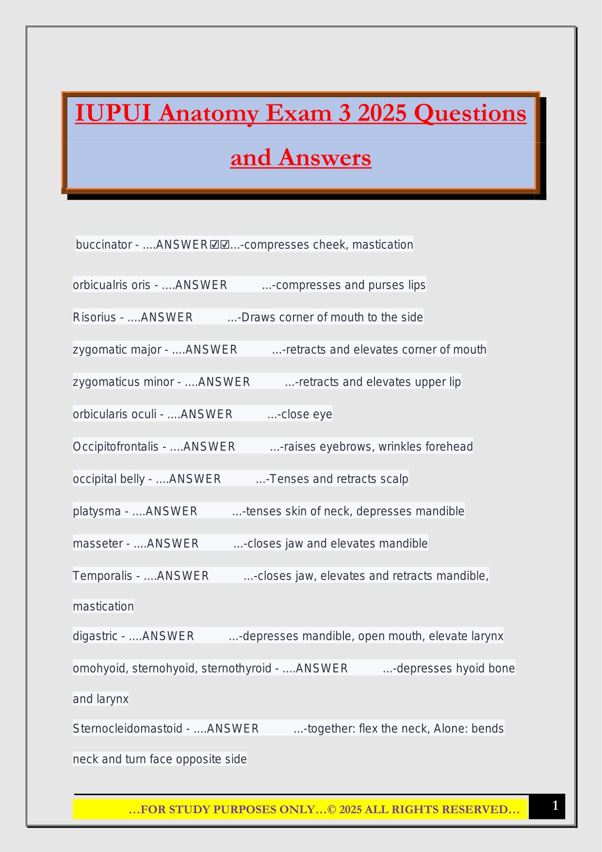 IUPUI Bundled Exams 2025/2026 |Questions and Answers|100% Pass