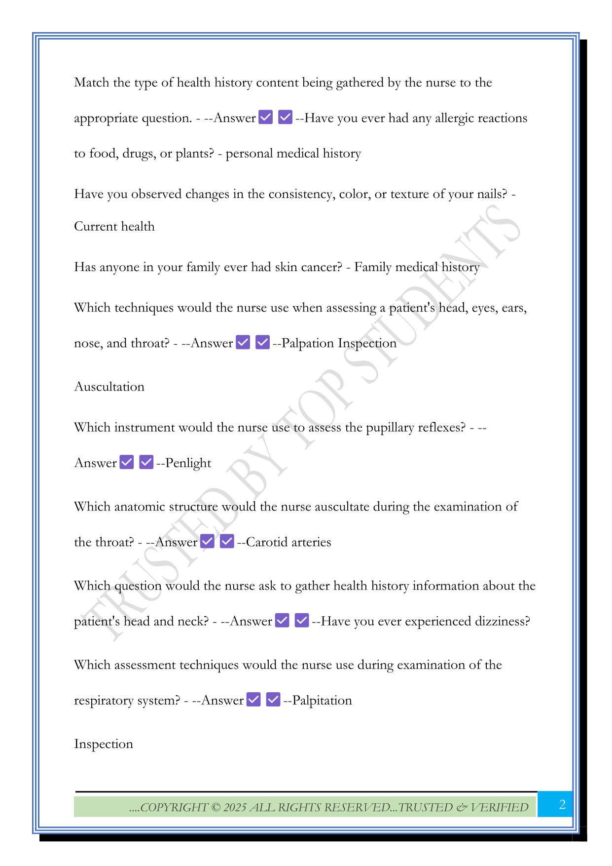 Focused Assessment – Sherpath Exam 2025 Questions and Answers