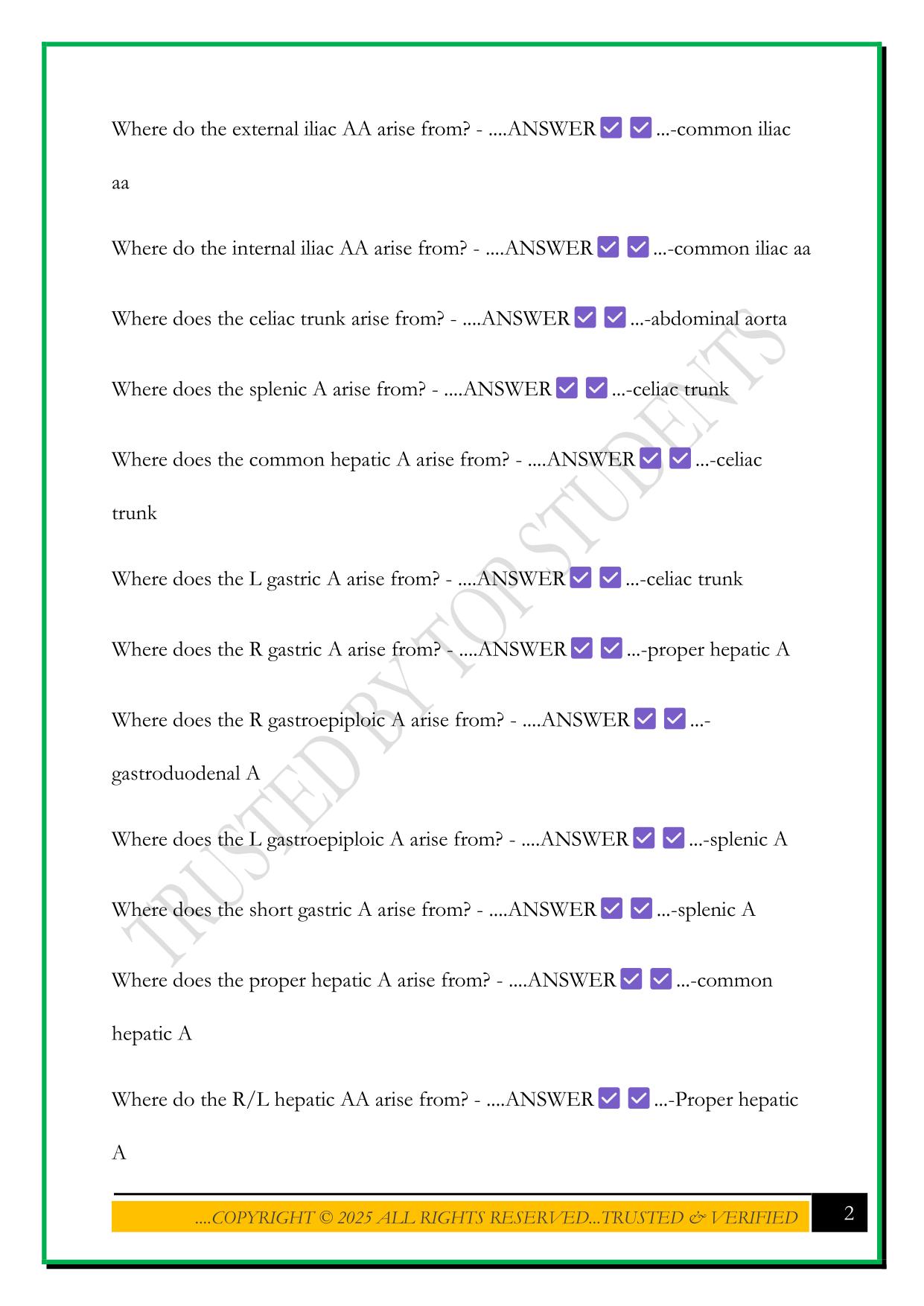 BIOL 2255 UNIT 4 BLOOD FLOW EXAM 2025 QUESTIONS AND ANSWERS