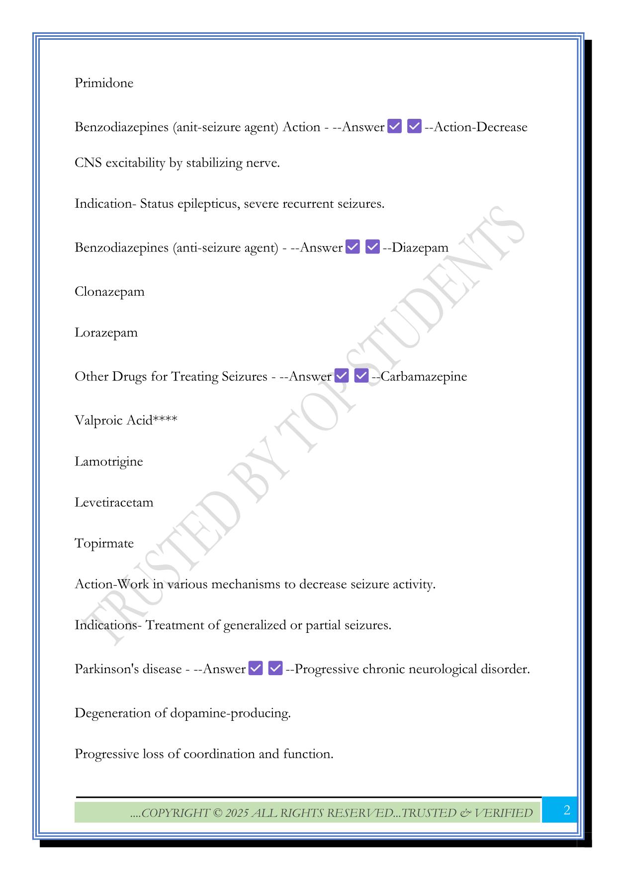 Pharmacology Exam 2 Ivy Tech 2025 Questions and Answers