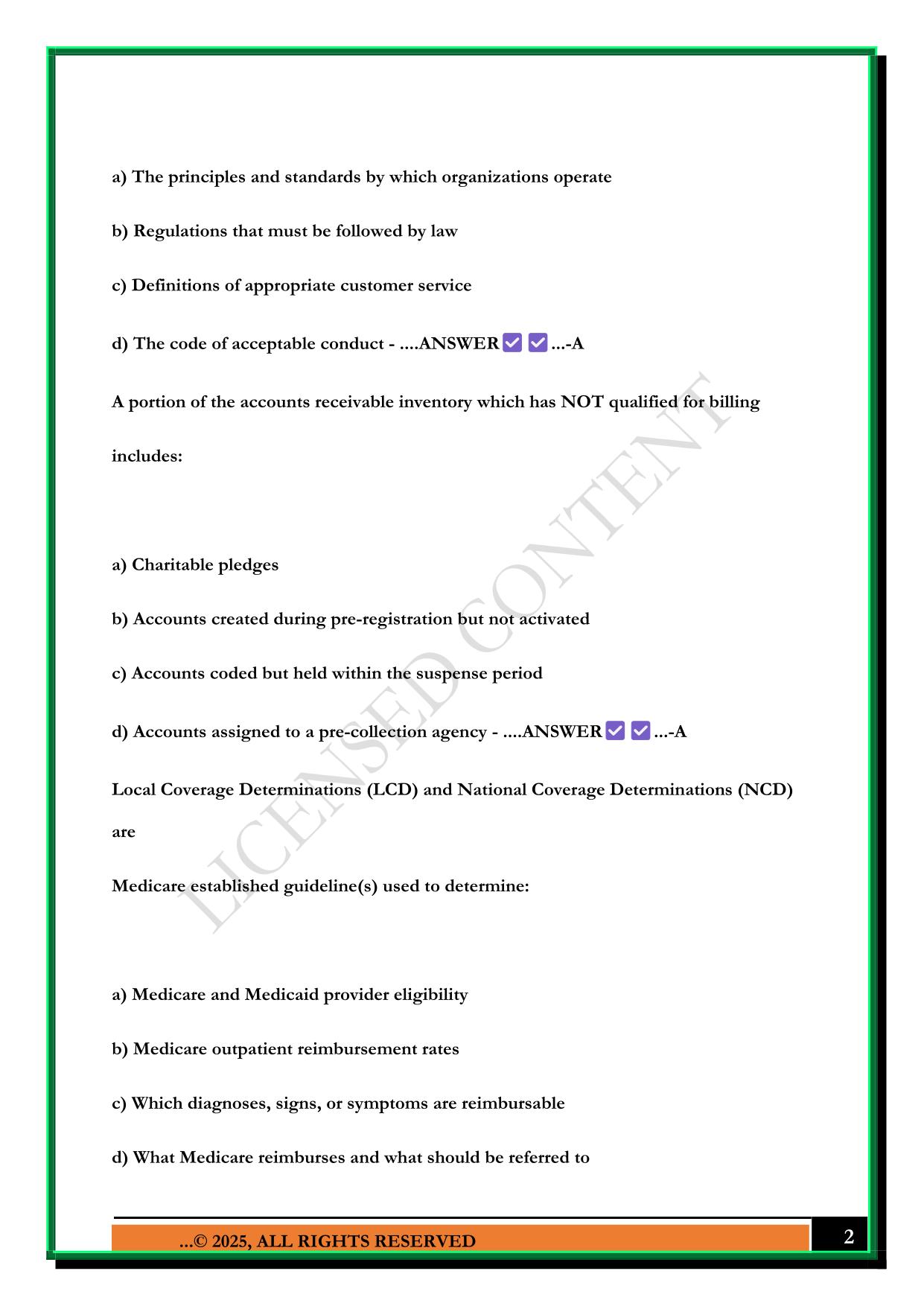 CRCR MULTIPLE CHOICE EXAM 2025 QUESTIONS AND ANSWERS