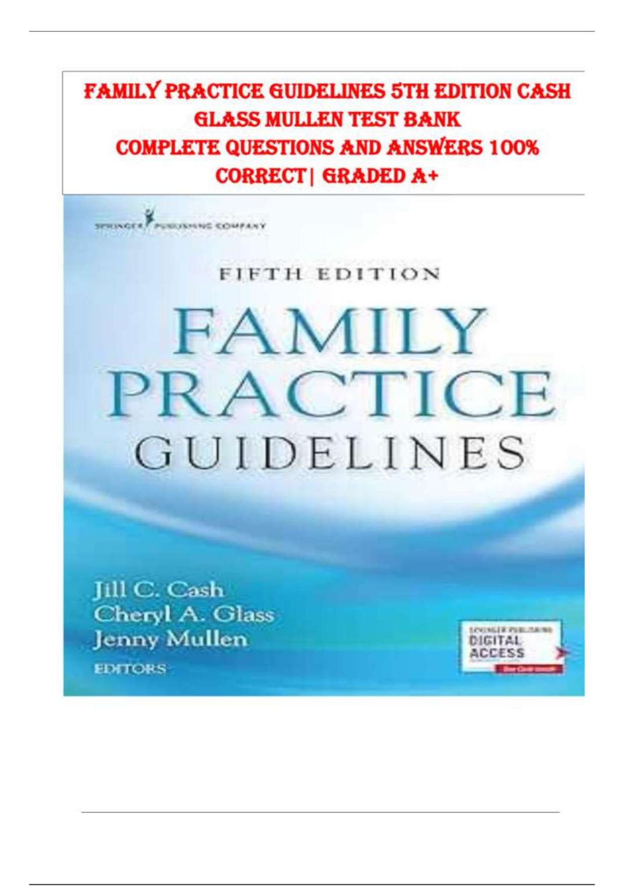 Testbanks for family practice guidelines 5th Ed Exam MCQ WITH Correct Answers |100% Pass Verified 
