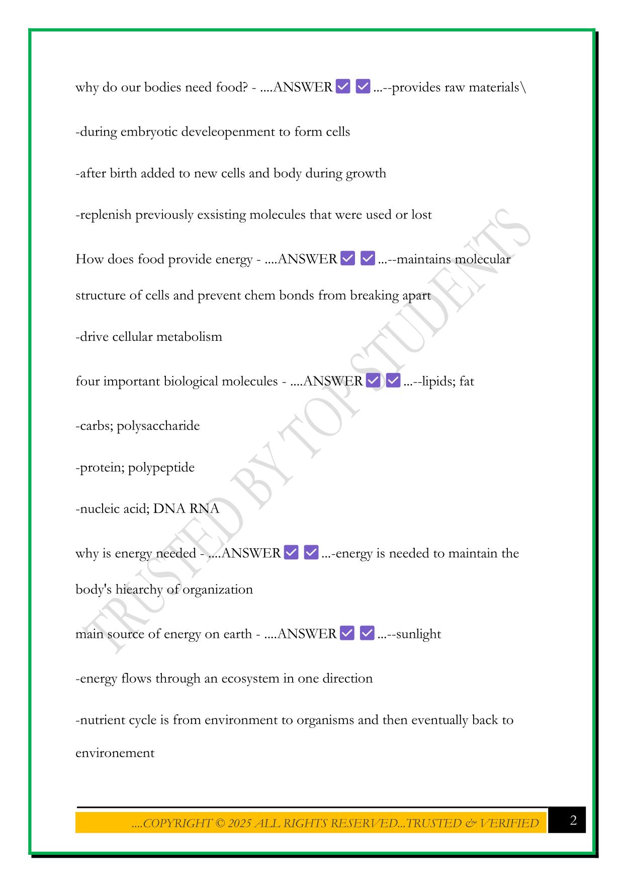 NATS 1610- TOPIC 1 EXAM 2025 QUESTIONS AND ANSWERS