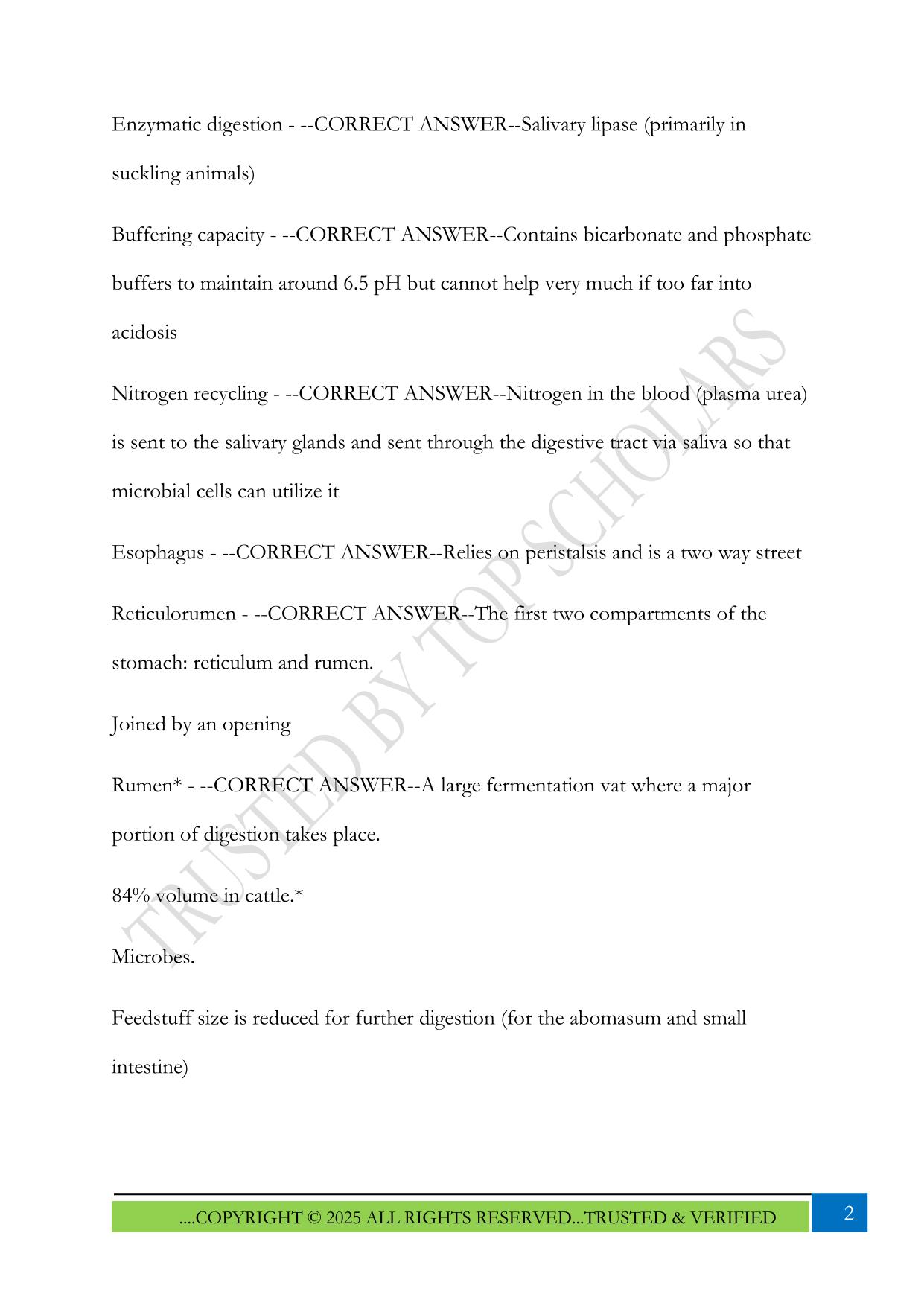Stocker and feedlot exam 2 2025 Questions and Answers