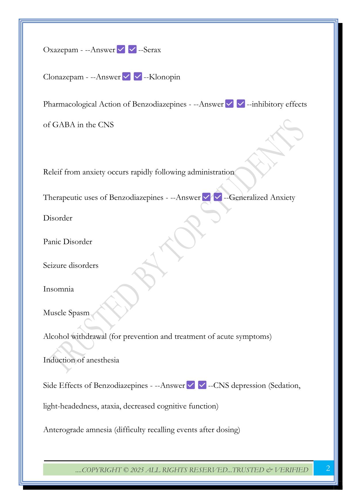 Pharmacology ATI Mental Health drugs Exam 2025 Questions and Answers