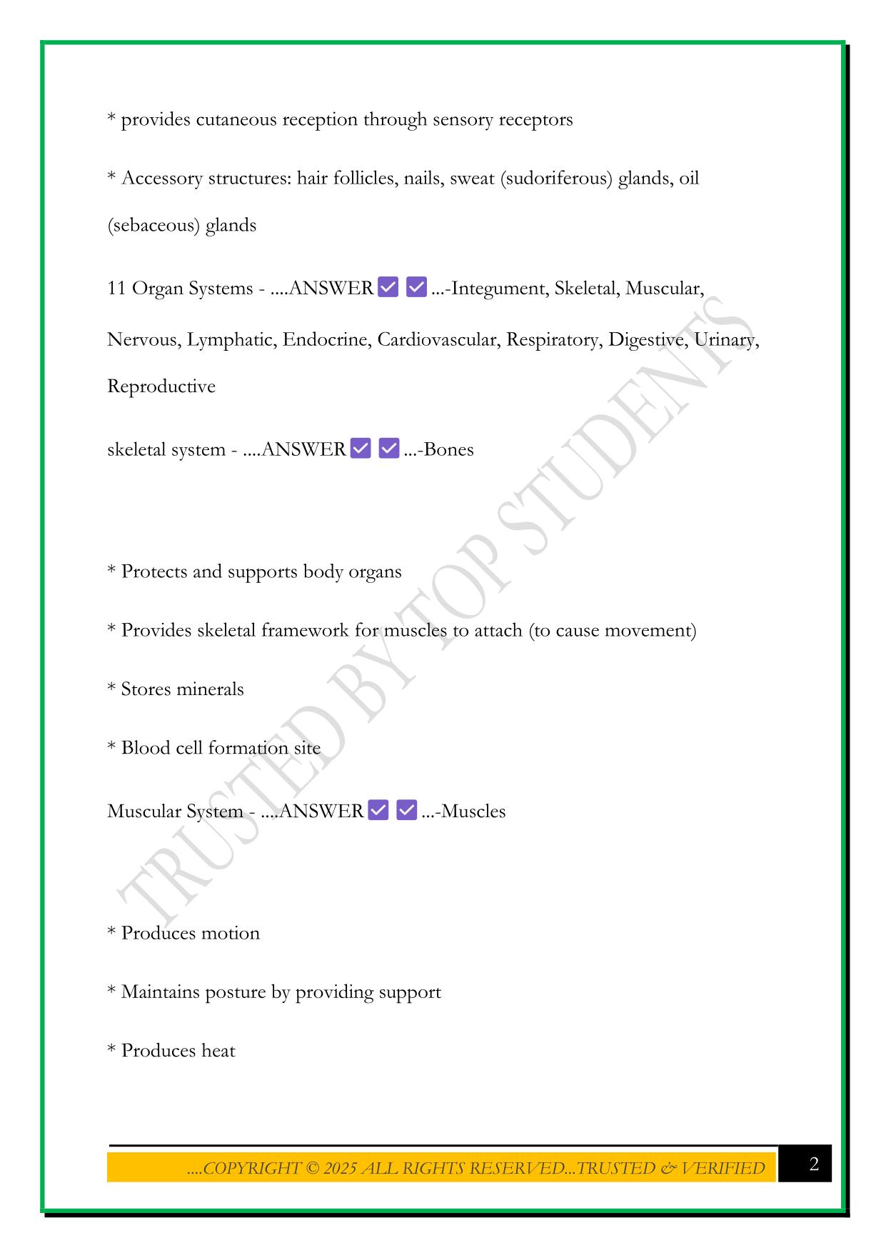 ANATOMY IUPUI EXAM 1 2025 QUESTIONS AND ANSWERS
