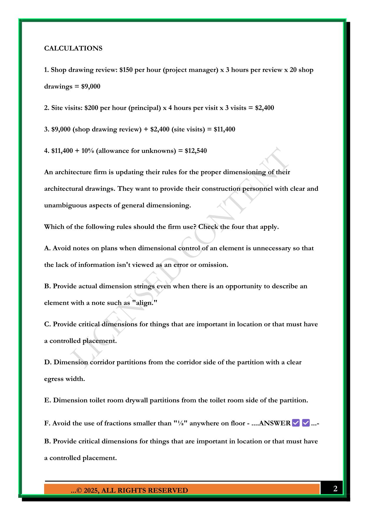 NCARB PRACTICE EXAM 2025 QUESTIONS AND ANSWERS