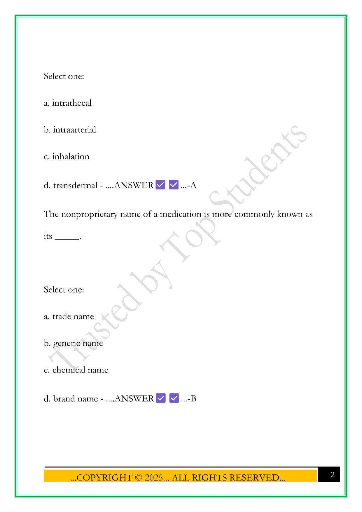 STRAIGHTERLINE PHARMACOLOGY QUIZ 1 2025 QUESTIONS AND ANSWERS