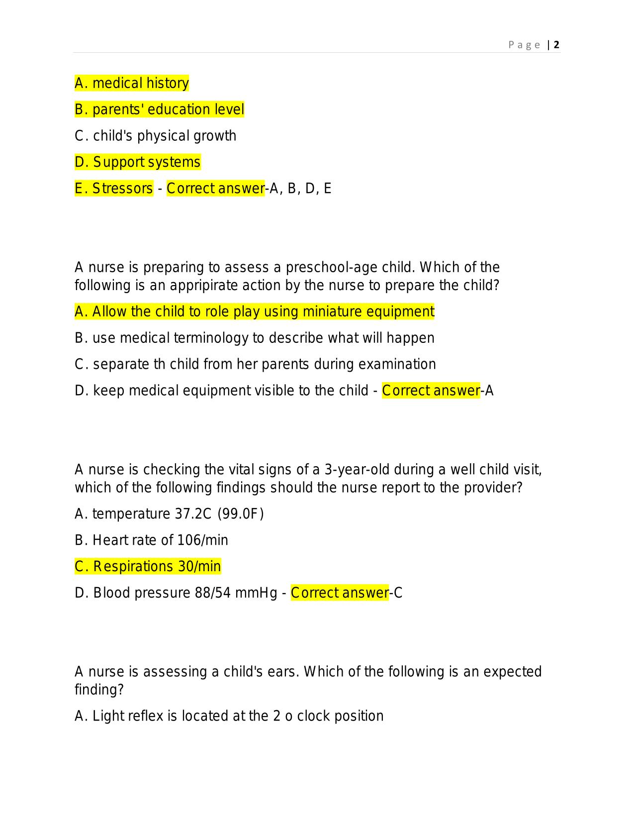 ATI NURSING CARE OF CHILDREN PROCTORED EXAM TWO VERSIONS 2025 QUESTIONS AND ANSWERS.