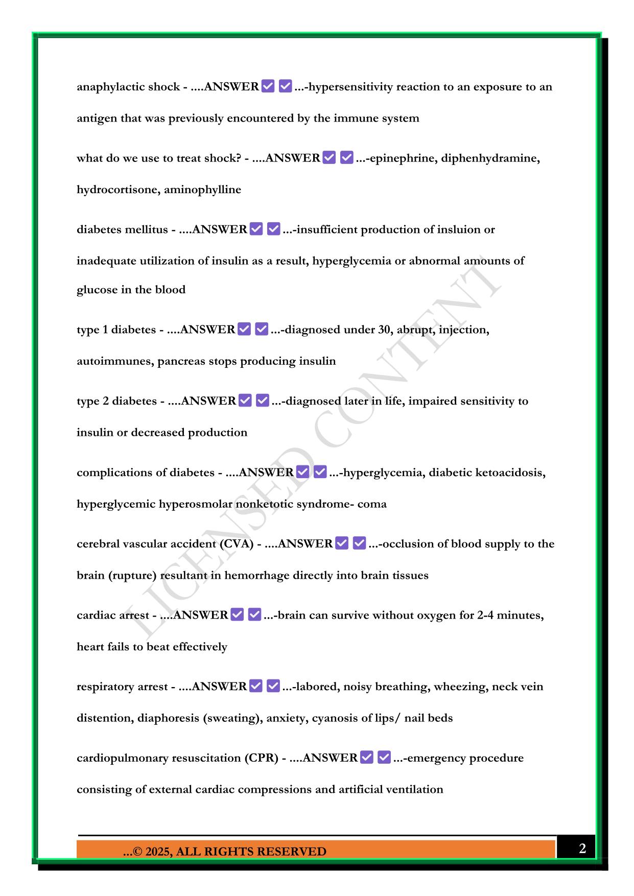 CAMRT: PATIENT CARE EXAM 2025 QUESTIONS AND ANSWERS