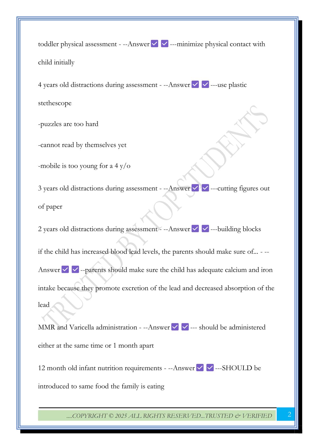 Pediatrics Proctored ATI Review 2025 Questions and Answers