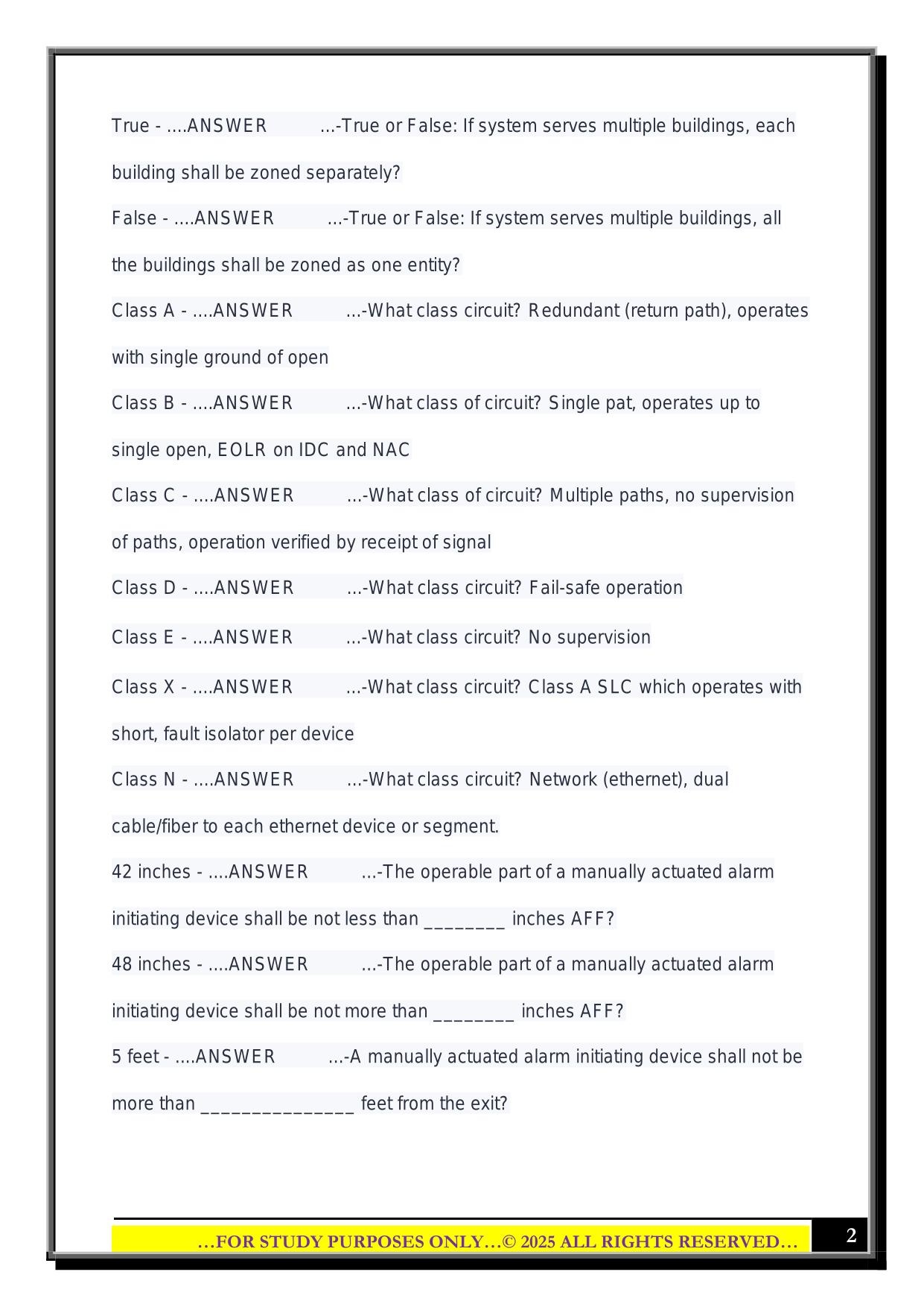 NICET (Fire Alarm Systems) - Level 1 Exam 2025 Questions and Answers