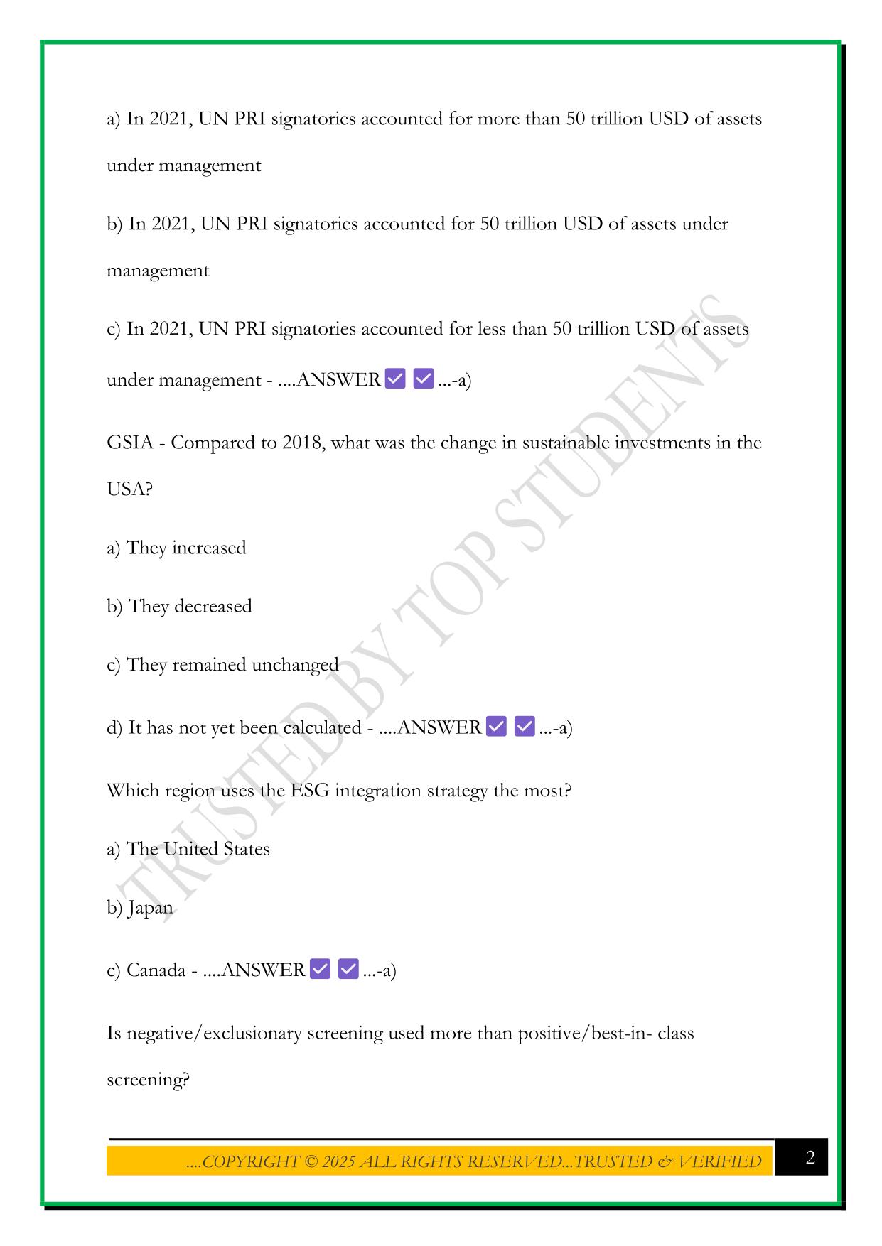 CESGA MODULE 3 2025 QUESTIONS AND ANSWERS