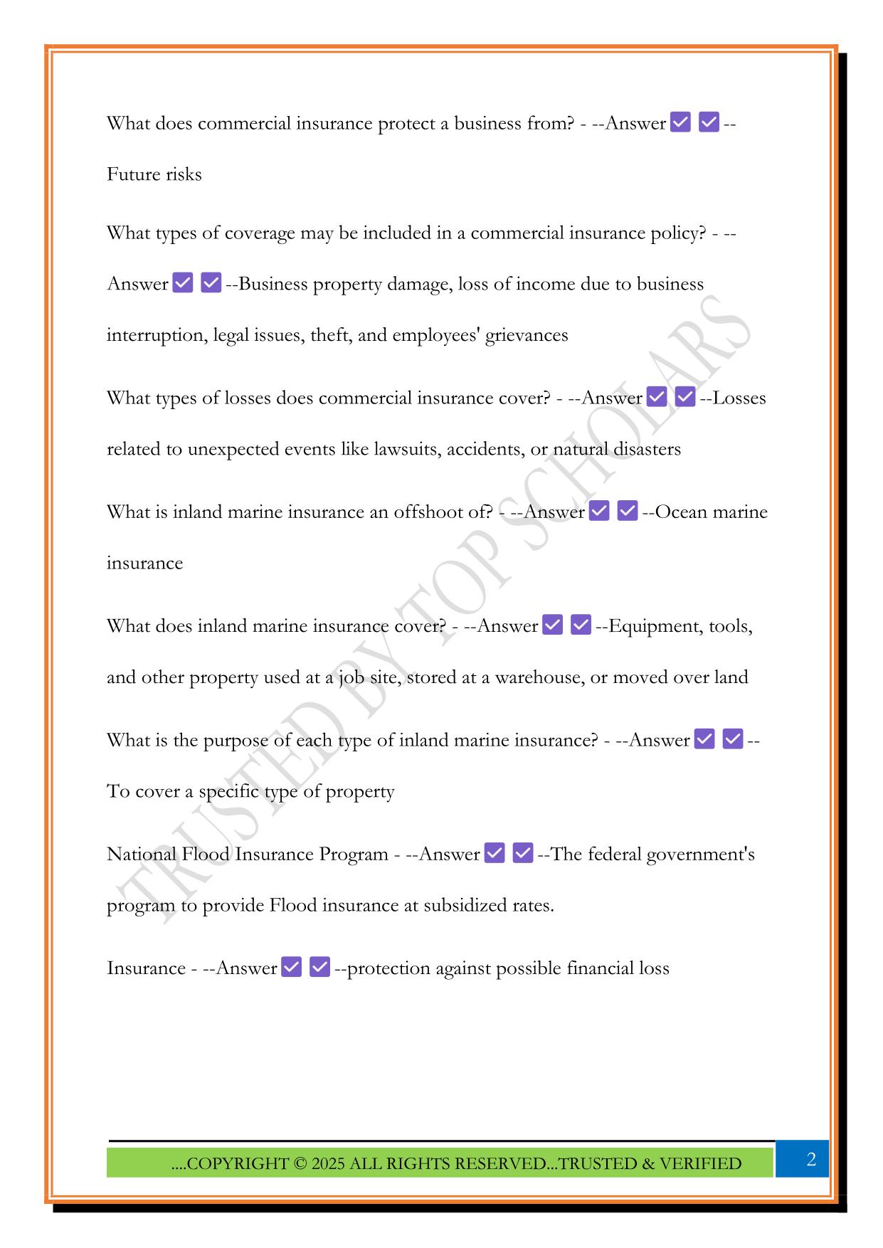 Georgia Property and Casualty Insurance Exam 2025 Questions and Answers