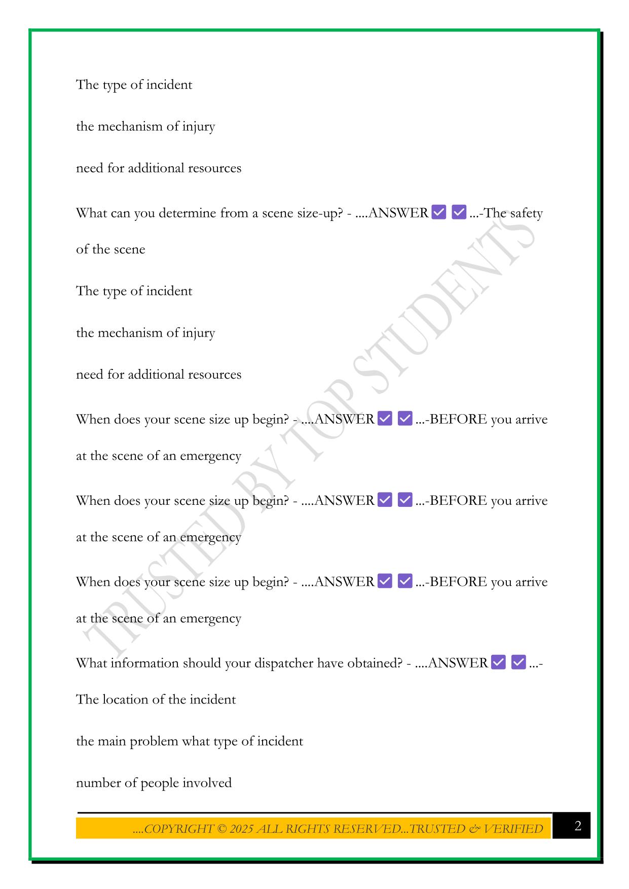 EMR FINAL EXAM 2025 QUESTIONS AND ANSWERS