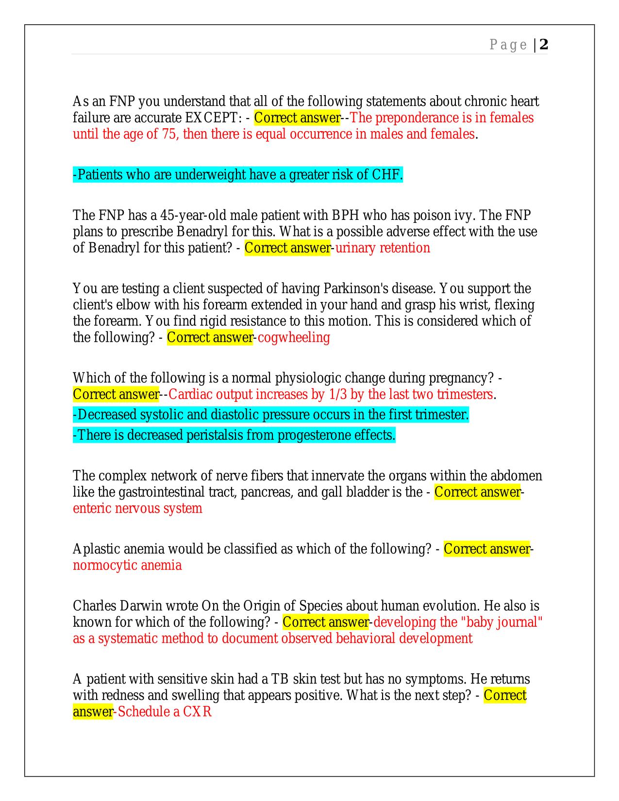 ANCC FNP BOARD EXAM 2025 QUESTIONS AND ANSWERS.