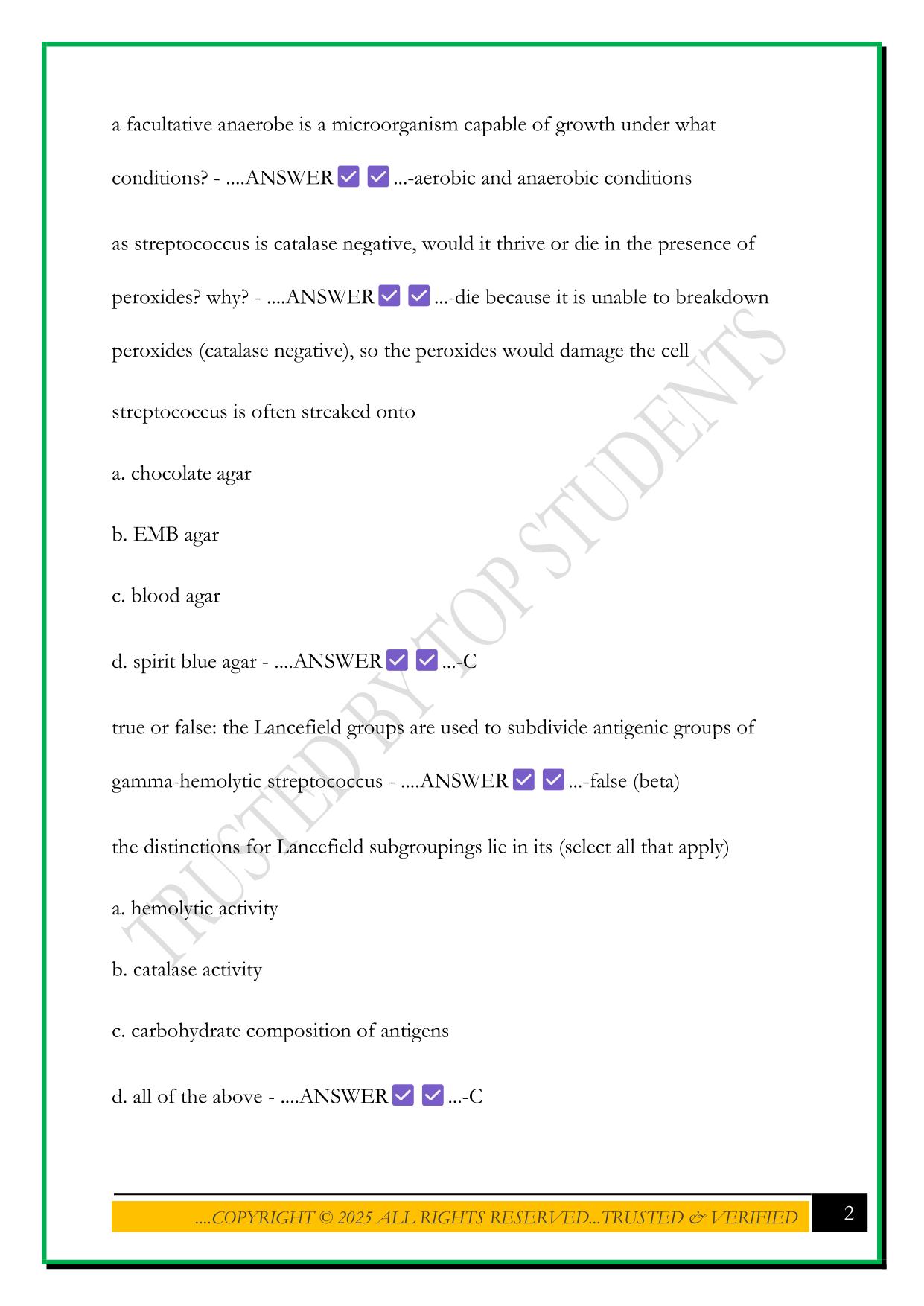 BIOD 171 EXAM 5 2025 QUESTIONS AND ANSWERS