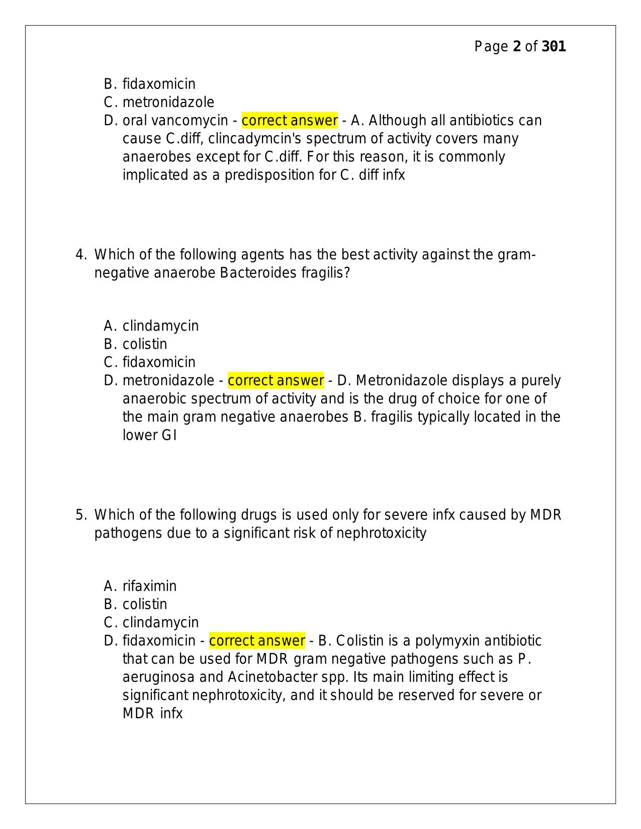 APHA NAPLEX REVIEW 2025 QUESTIONS AND ANSWERS.