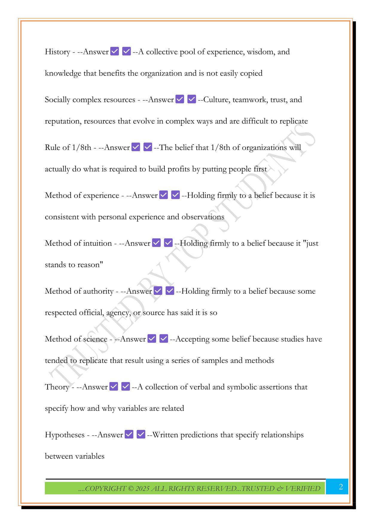 MGMT 311 Exam 2025 Questions and Answers