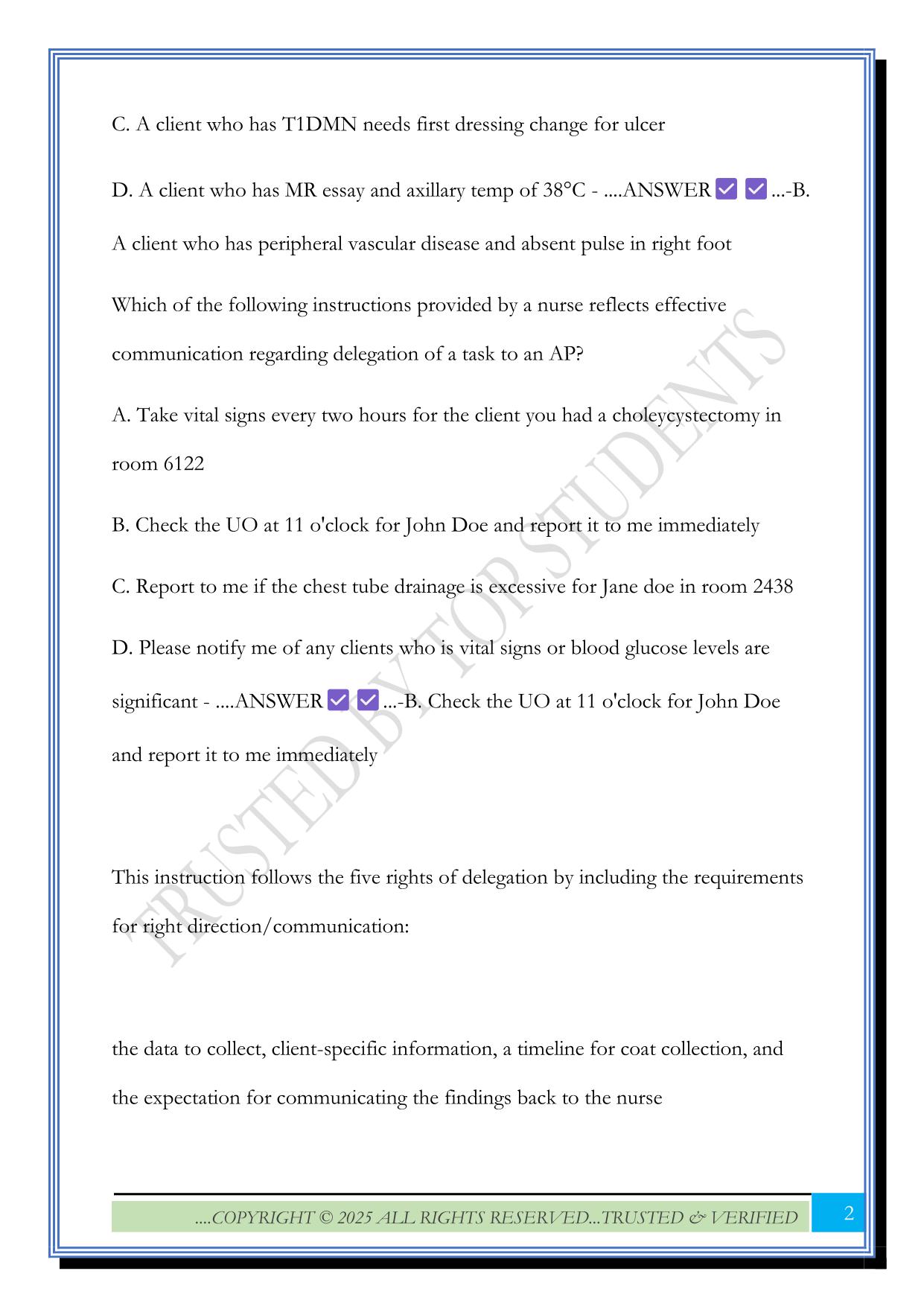 Leadership practice 2025 A Exam Questions and Answers