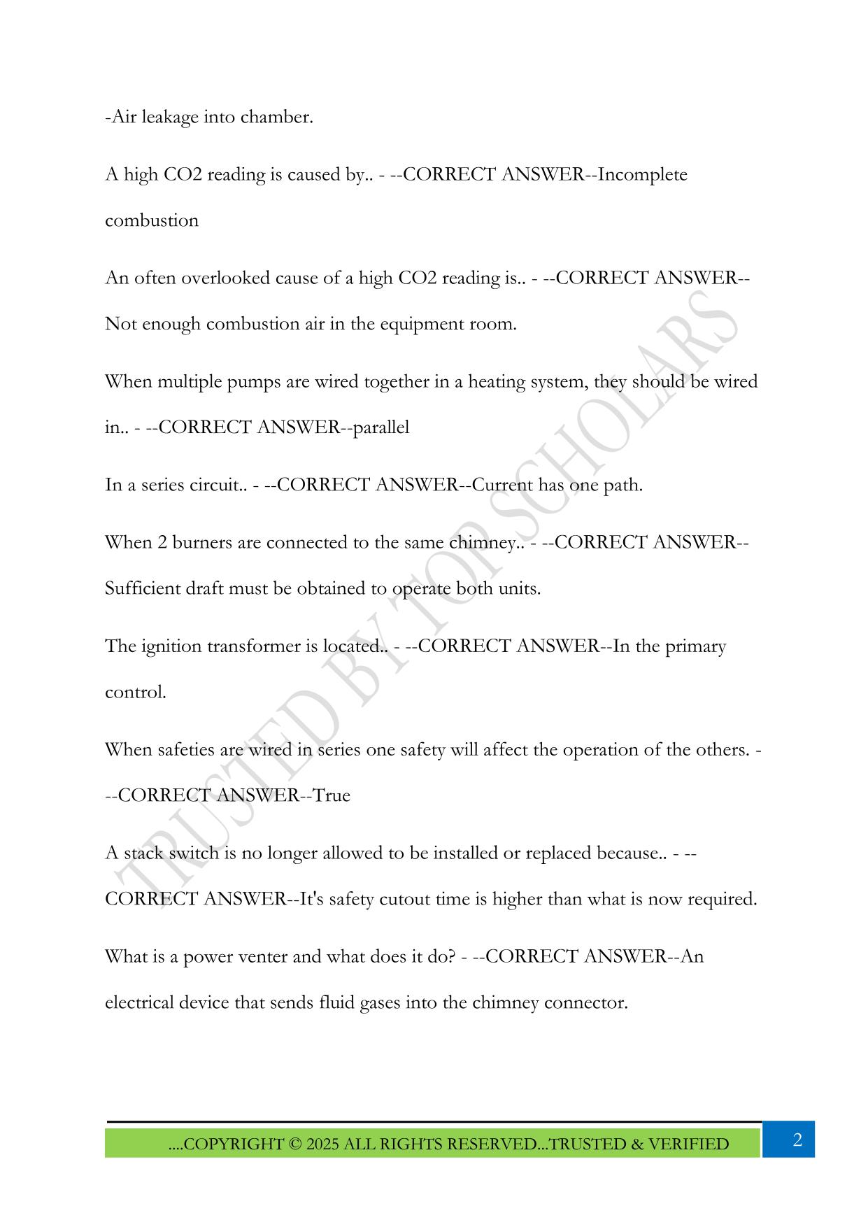 Oil Burner License Exam 2025 Questions and Answers