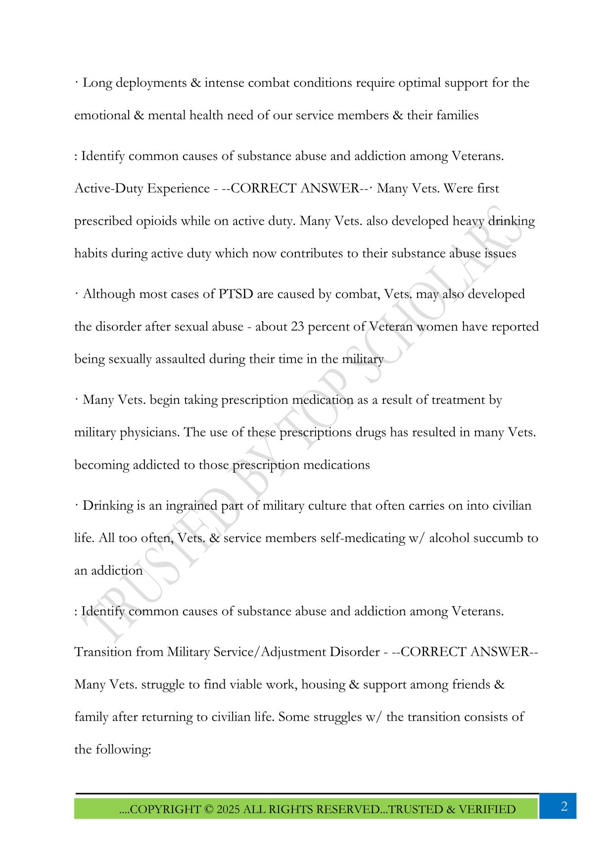 VA LETC Week 8 Exam 2025 Questions and Answers