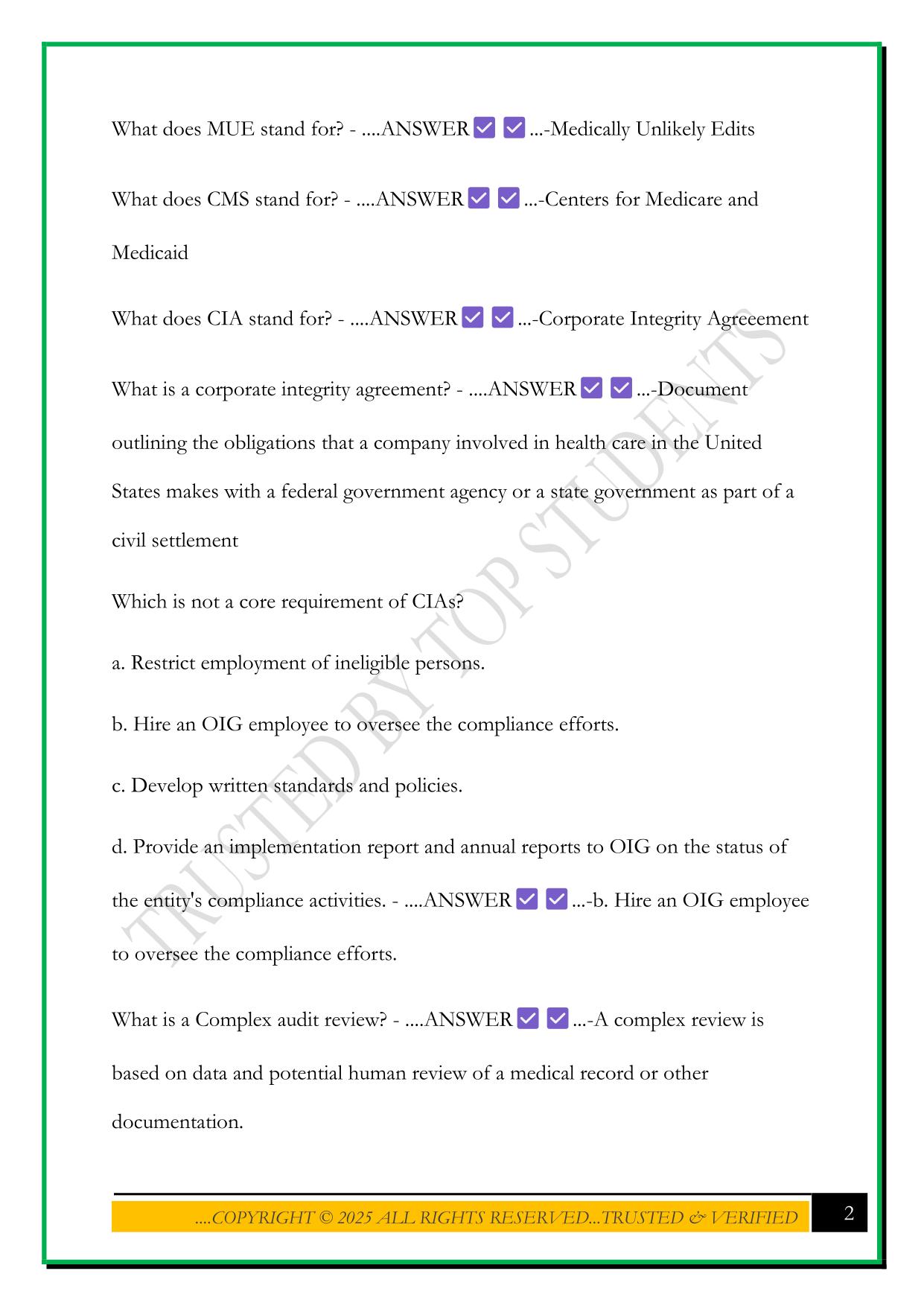 CPMA EXAM 2025 QUESTIONS AND ANSWERS