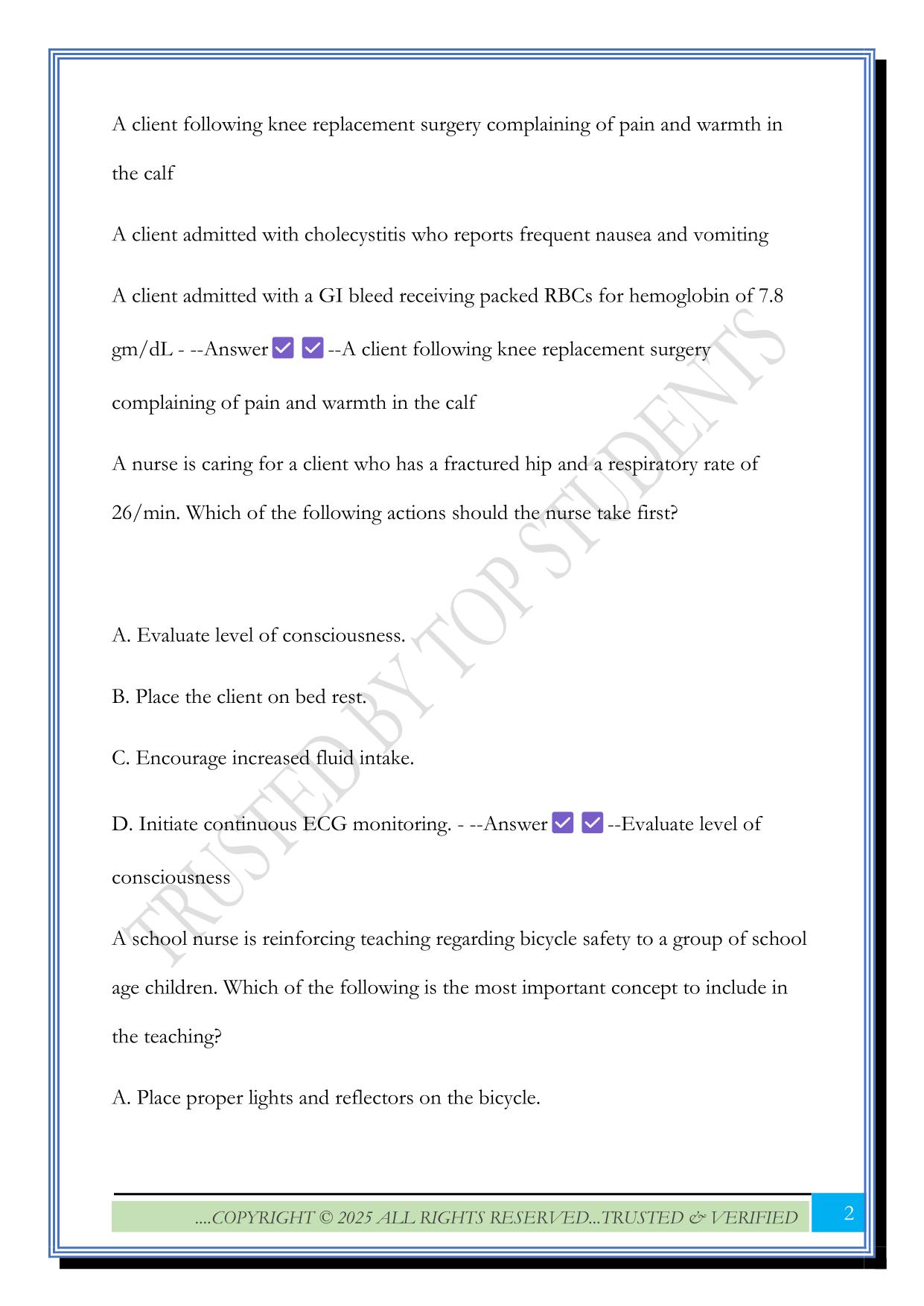 Priority Setting Frameworks Advanced Test 2025 Questions and Answers