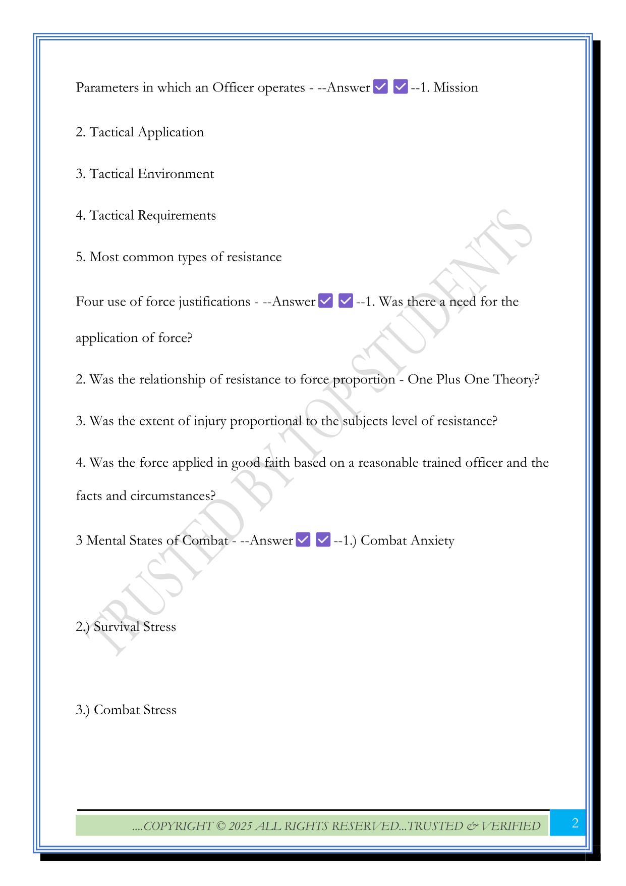HFRG TPR Exam 2025 Questions and Answers