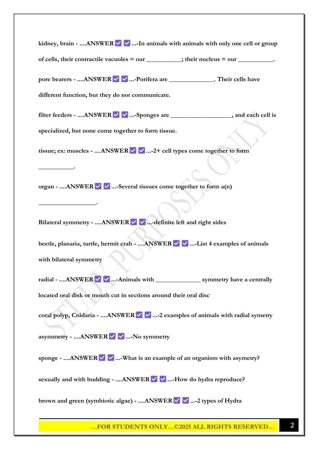 BIOL 322 Exam 3 2025 Questions and Answers