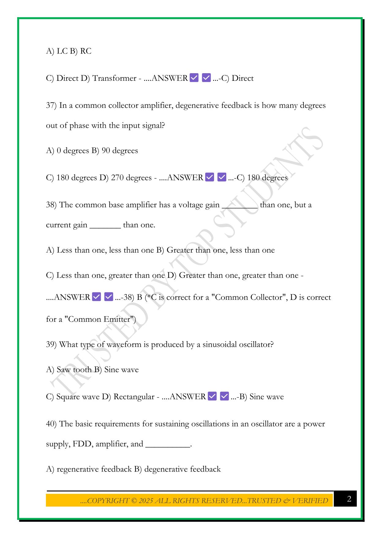 NCATT AET UNOFFICIAL (NON- FIGURE QUESTIONS) 2025 WITH ANSWERS