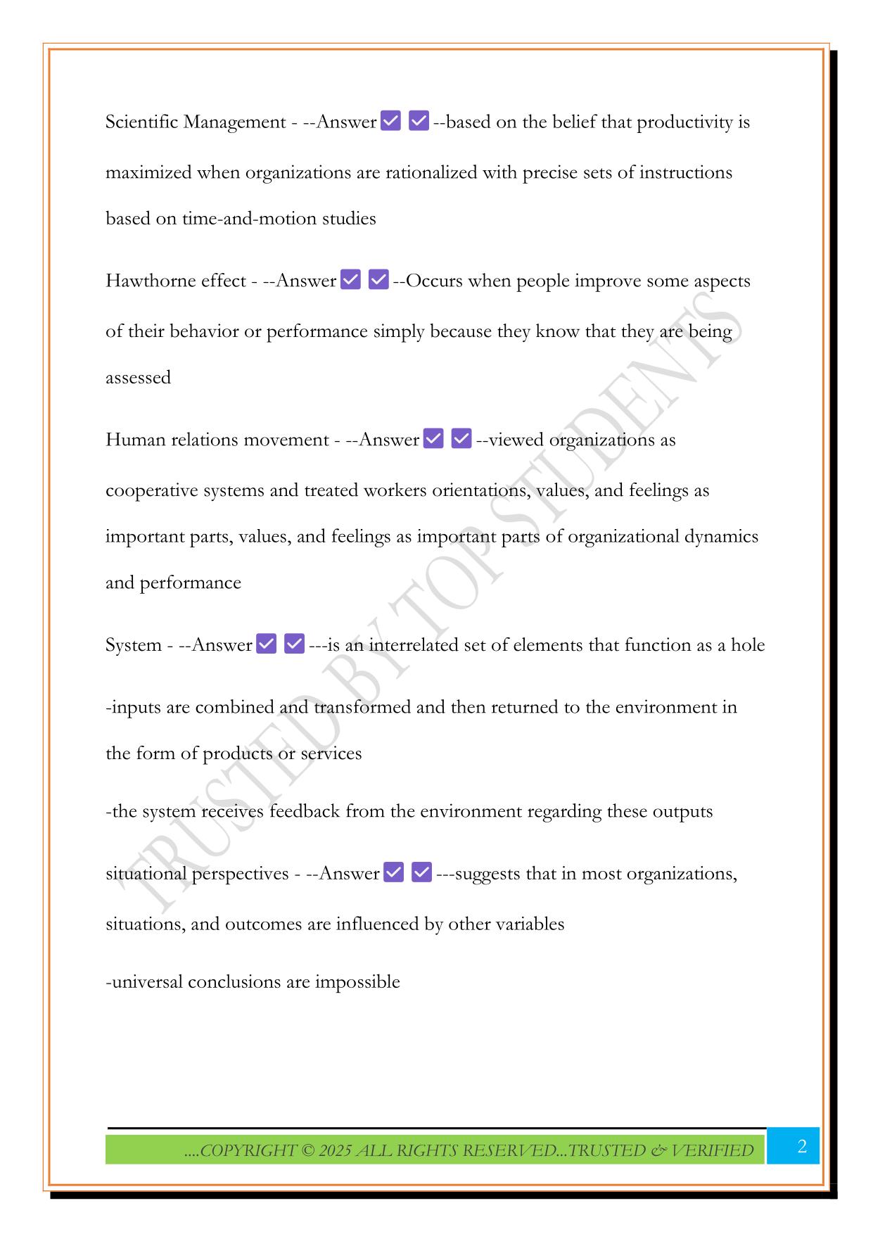 MGMT 311 Chapter 1-5 Review Guide 2025 Questions and Answers