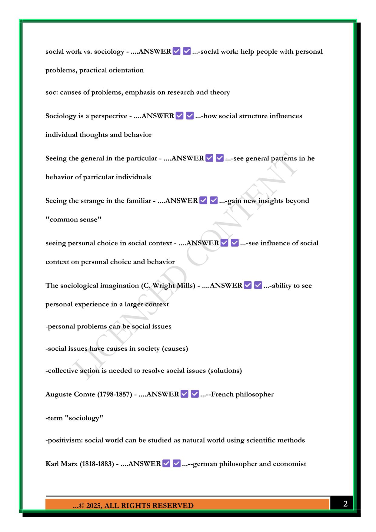 IUPUI SOC EXAM 1 2025 QUESTIONS AND ANSWERS